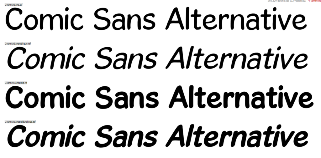 Gosmick Sans