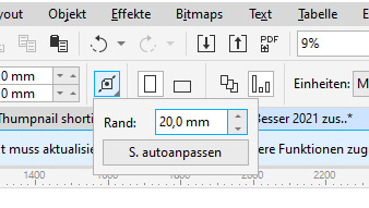 Seite an Objekte anpassen mit Aufmass