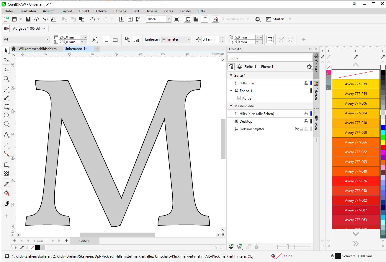 Erstellung der Vektorkontur in CorelDRAW