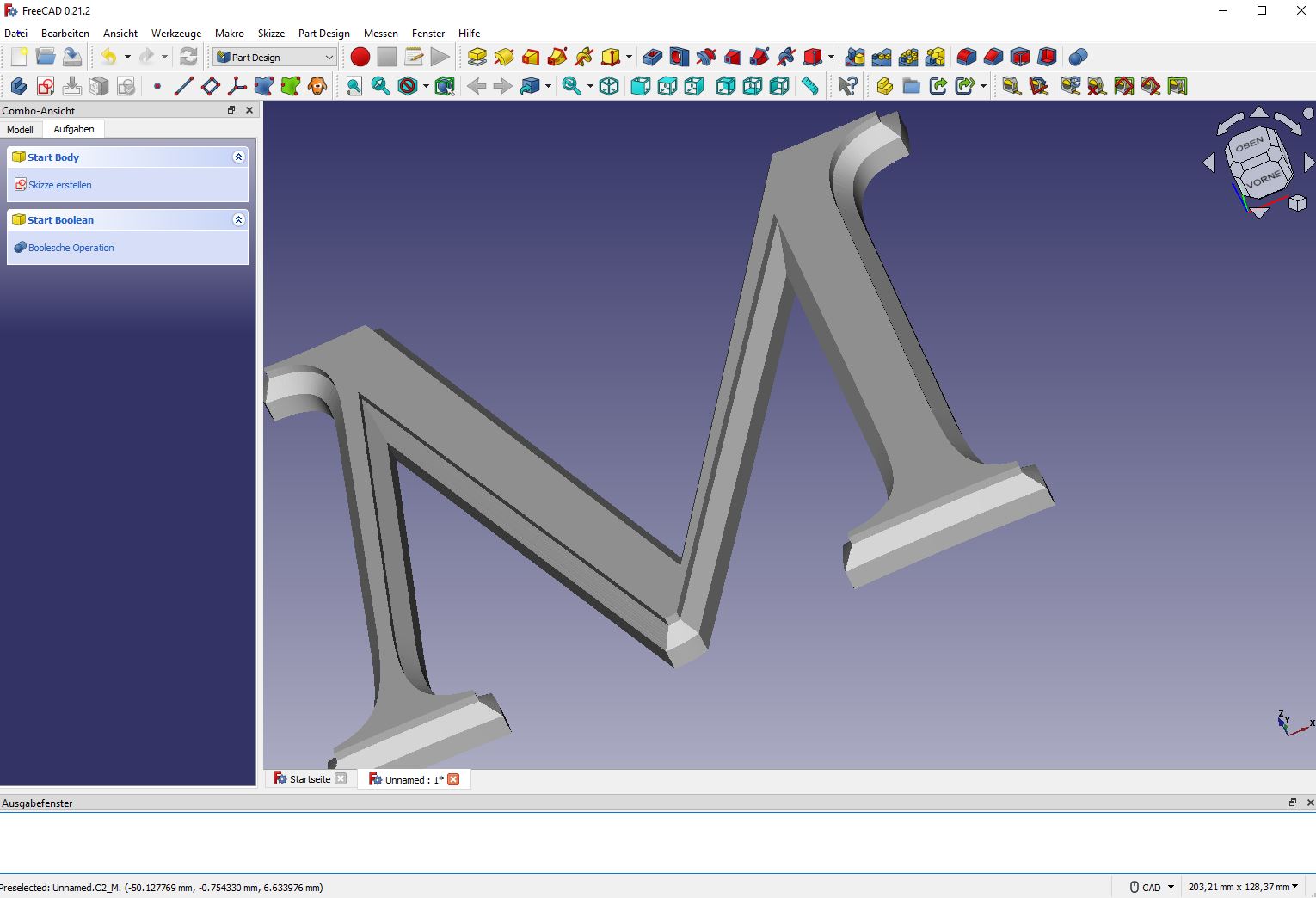 Erstellen Volumenmodell in FreeCAD